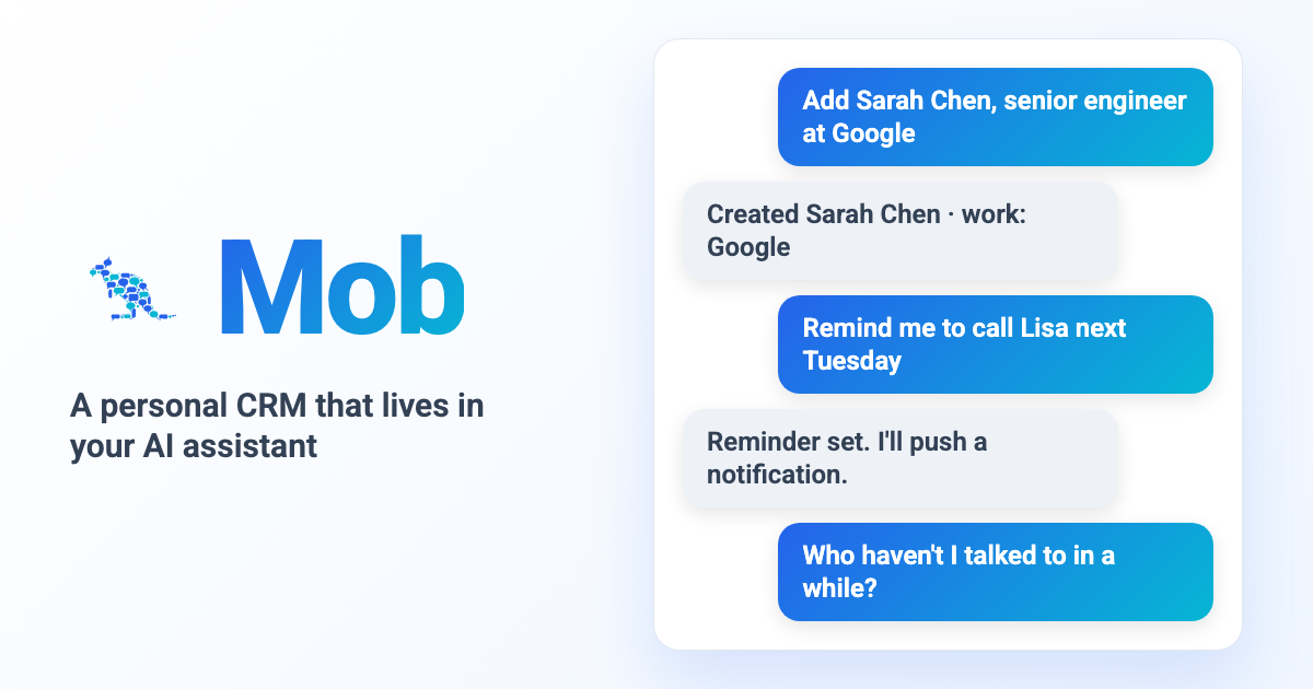 Mob – A personal CRM as an MCP server